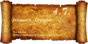 Adamecz Tivadar névjegykártya