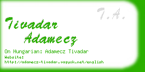 tivadar adamecz business card